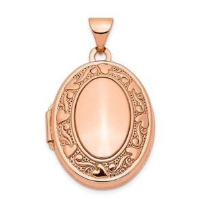 14K Rose Gold 21Mm Oval Locket New Free Engraving